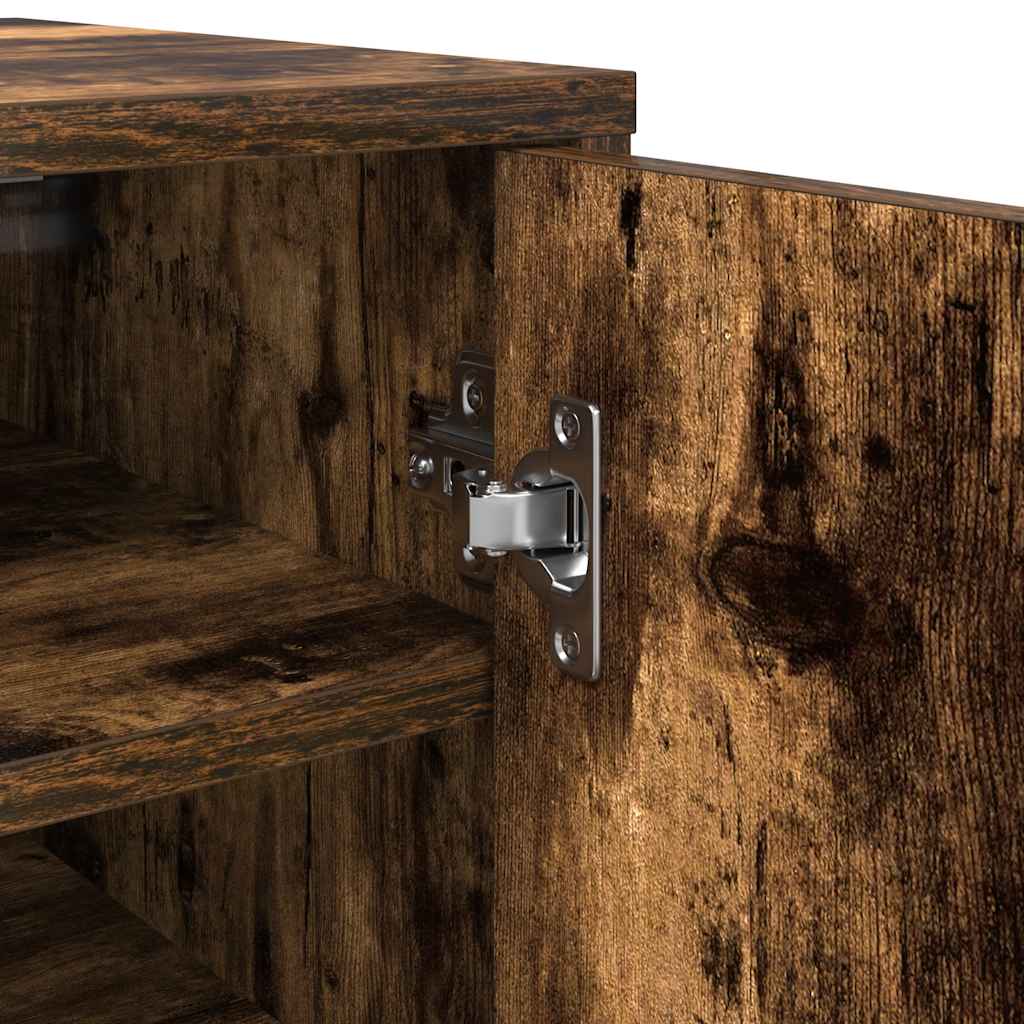 vidaXL Παπουτσοθήκη Καπνιστή Δρυς 32x35x92 εκ. από Επεξεργασμένο Ξύλο