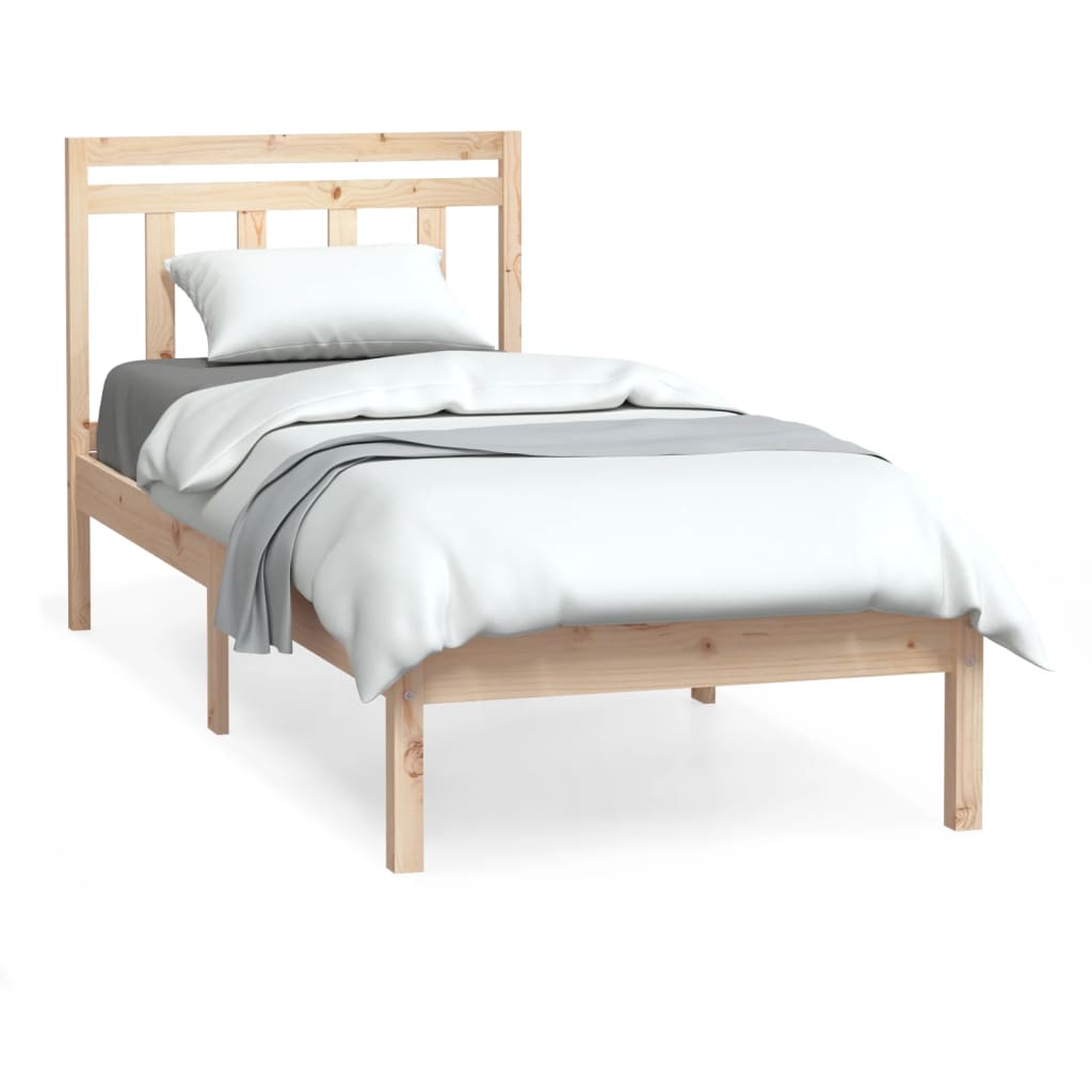 vidaXL Πλαίσιο Κρεβατιού 75 x 190 εκ. από Μασίφ Ξύλο Small Single