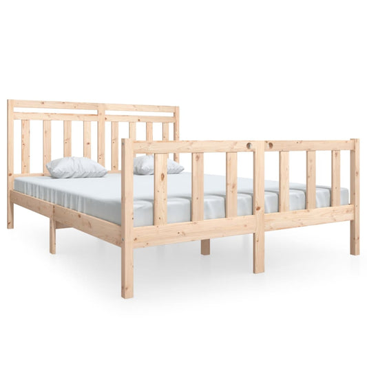 vidaXL Πλαίσιο Κρεβατιού 150 x 200 εκ. Μασίφ Ξύλο King Size