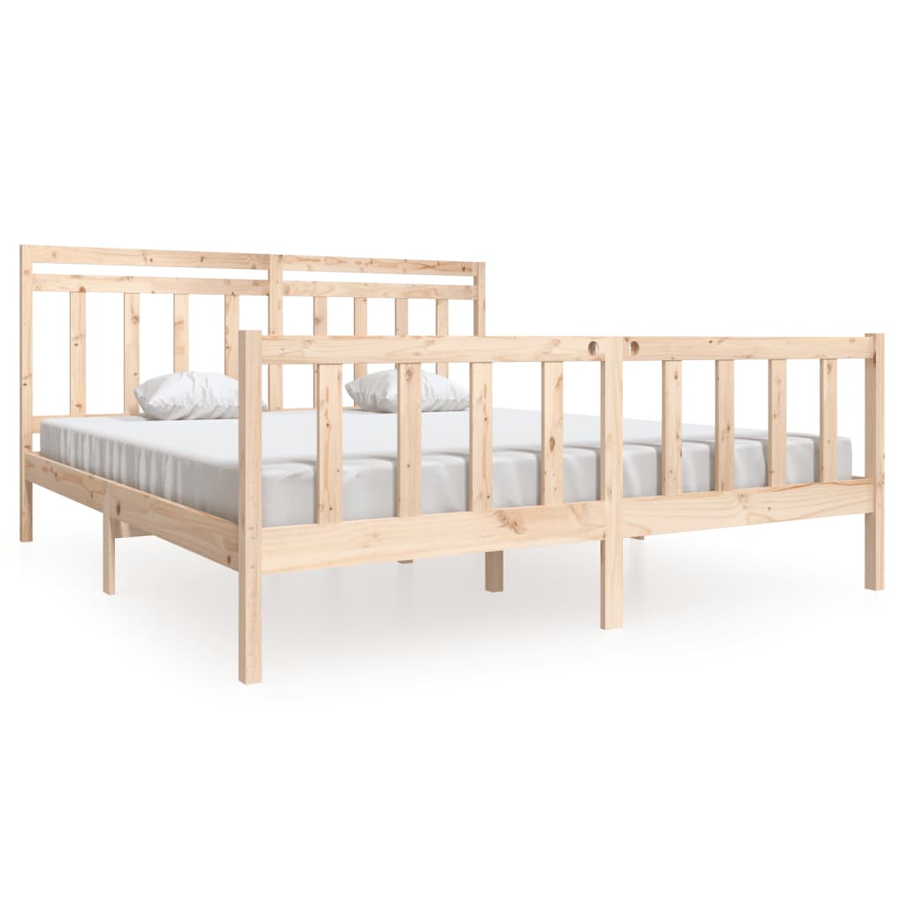 vidaXL Πλαίσιο Κρεβατιού 180 x 200 εκ. Μασίφ Ξύλο Super King Size