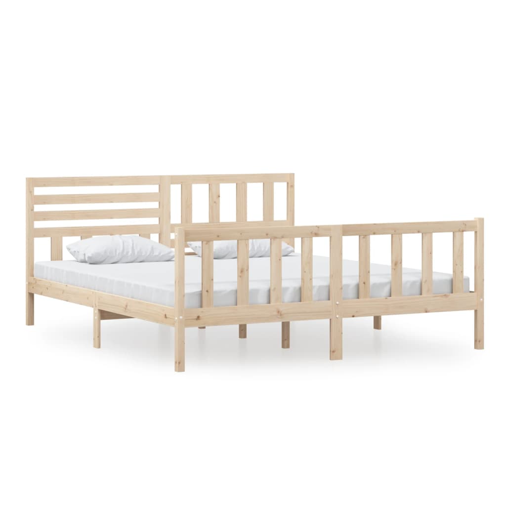 vidaXL Πλαίσιο Κρεβατιού 180 x 200 εκ. Μασίφ Ξύλο Super King Size