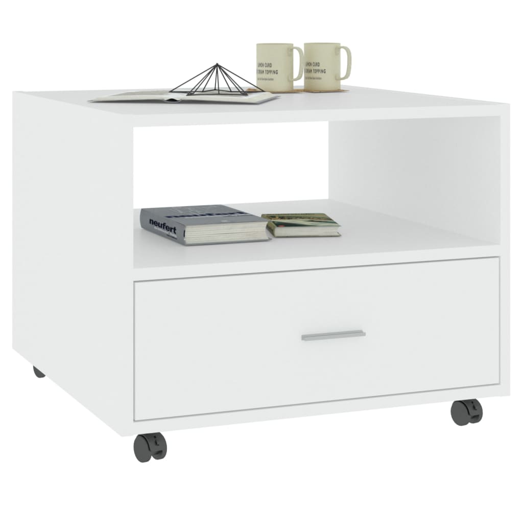 vidaXL Τραπεζάκι Σαλονιού Λευκό 55 x 55 x 40 εκ. από Επεξεργ. Ξύλο