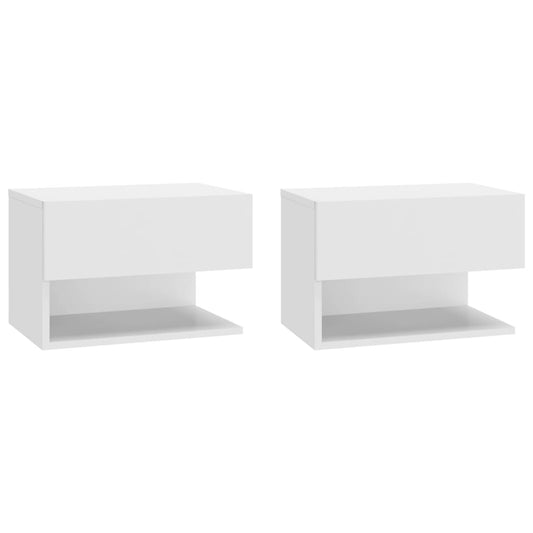vidaXL Κομοδίνα Επιτοίχια 2 τεμ. Λευκά