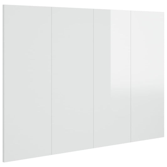 vidaXL Κεφαλάρι Κρεβατιού Γυαλιστερό Λευκό 120x1,5x80 εκ Επεξεργ. Ξύλο