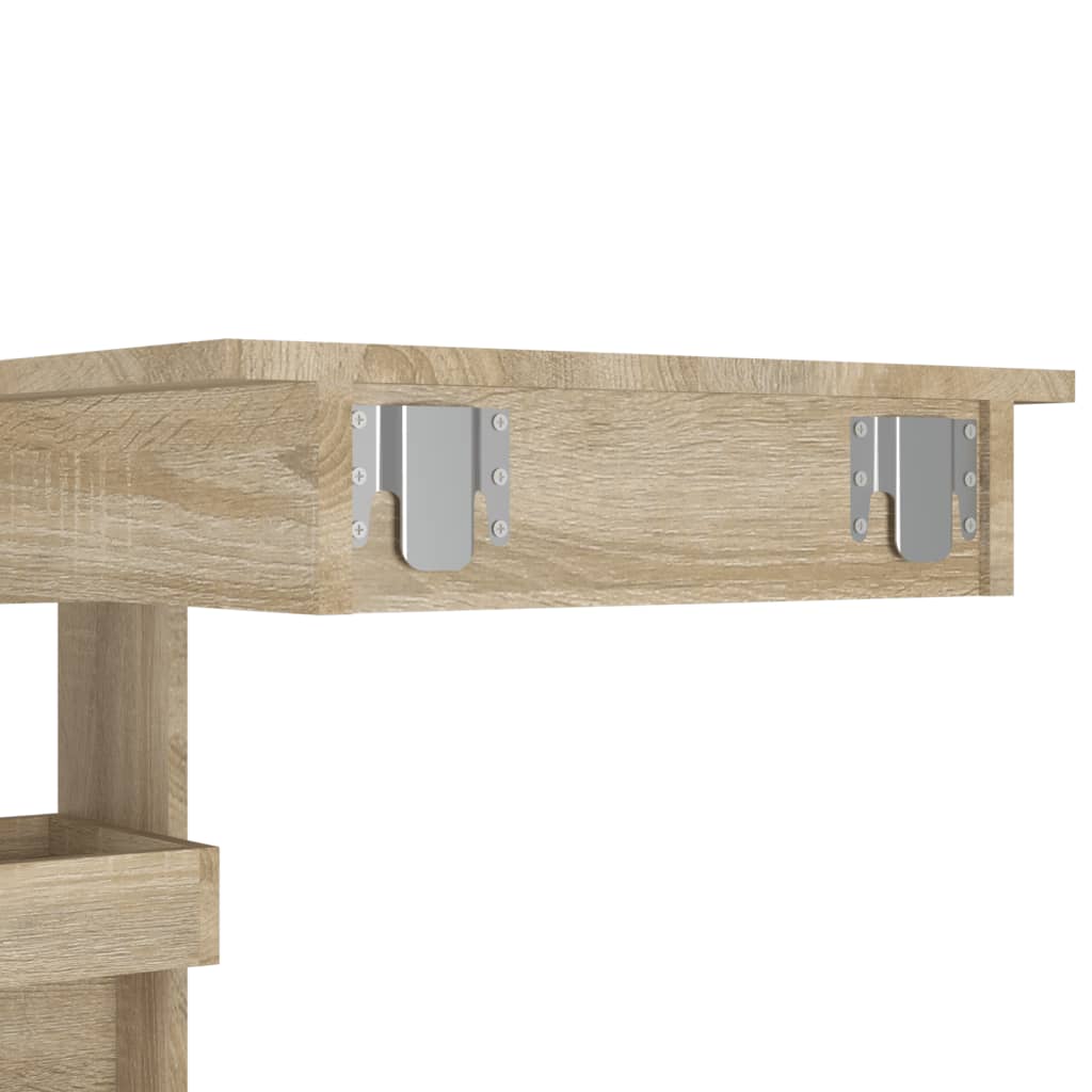 vidaXL Τραπέζι Μπαρ Τοίχου Sonoma Δρυς 102x45x103,5 εκ. Επεξεργ. Ξύλο