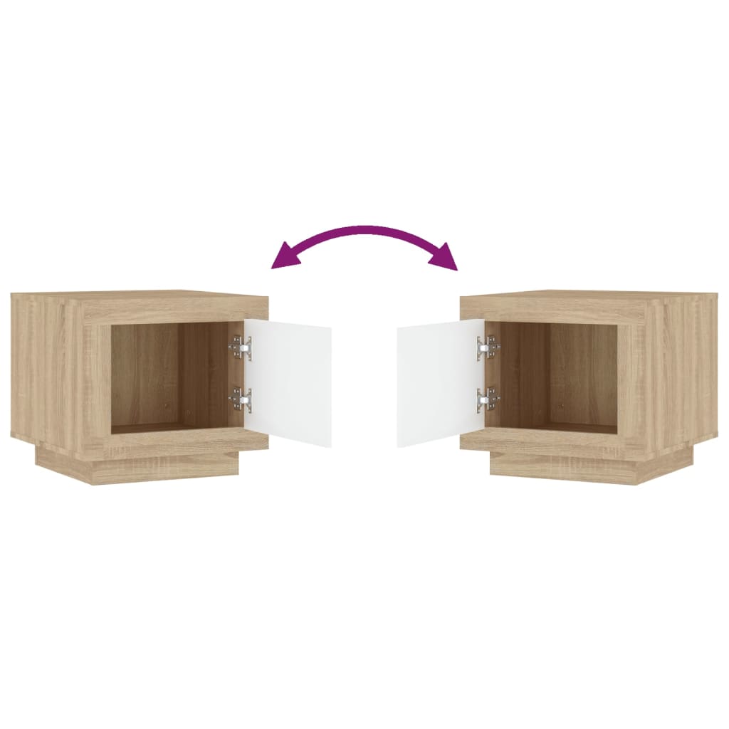 vidaXL Τραπεζάκι Σαλονιού Λευκό & Sonoma Δρυς 51x50x45 εκ. Επεξ. Ξύλο