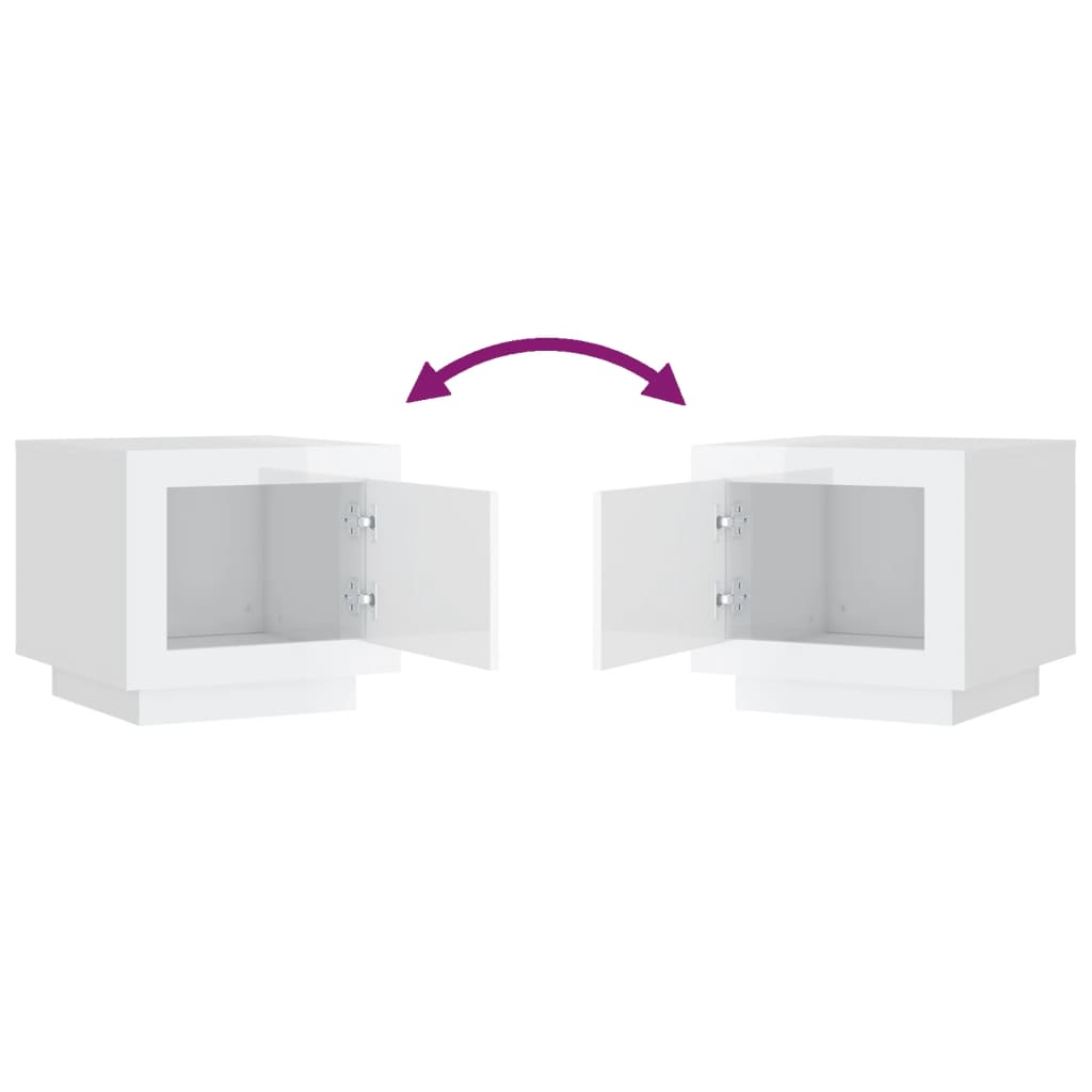 vidaXL Τραπεζάκι Σαλονιού Γυαλιστερό Λευκό 51x50x45 εκ. Επεξεργ. Ξύλο