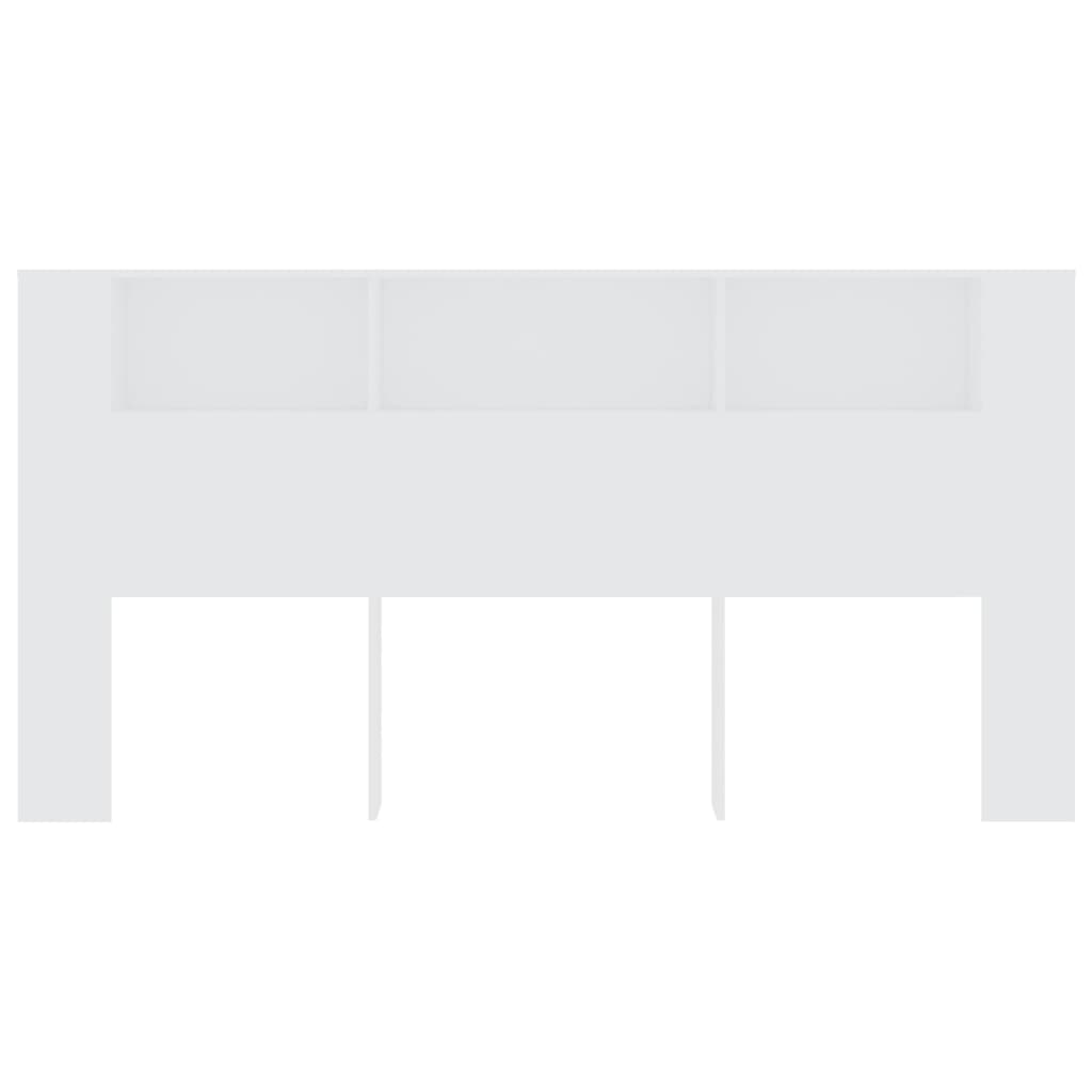 vidaXL Κεφαλάρι Με Αποθηκευτικό Χώρο Λευκό 200x18,5x104,5 εκ.
