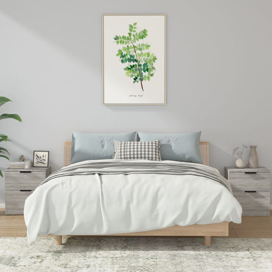 vidaXL Κομοδίνα 2 τεμ. Γκρι Sonoma από Επεξεργασμένο Ξύλο