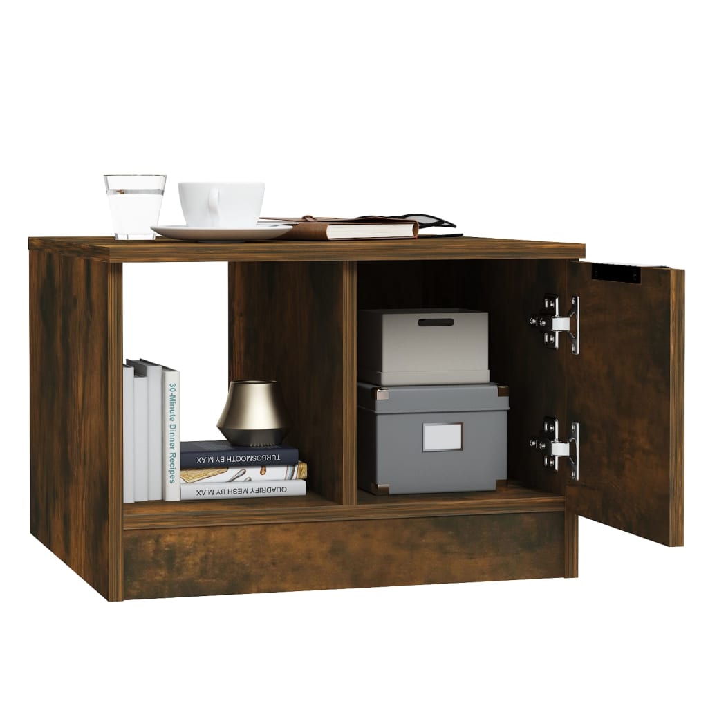 vidaXL Τραπεζάκι Σαλονιού Καπνιστή Δρυς 50x50x36 εκ Επεξεργασμένο Ξύλο