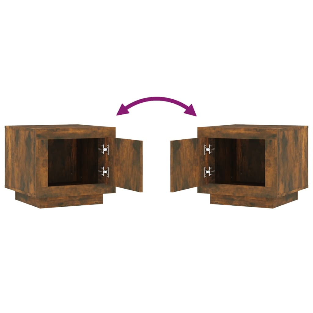 vidaXL Τραπεζάκι Σαλονιού Καπνιστή Δρυς 51x50x45 εκ Επεξεργασμένο Ξύλο