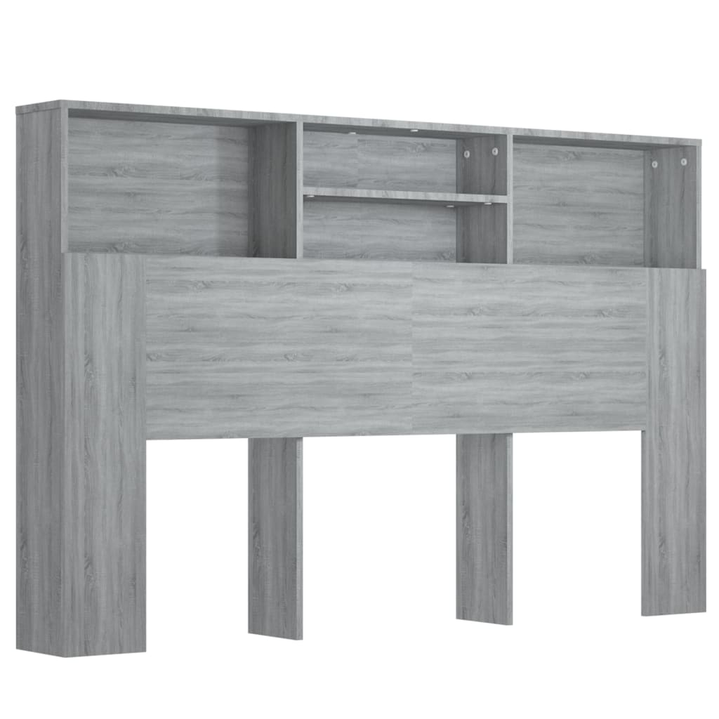 vidaXL Κεφαλάρι Με Αποθηκευτικό Χώρο Γκρι Sonoma 160 x 19 x 103,5 εκ.