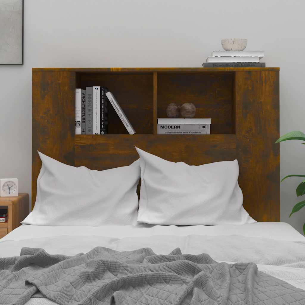 vidaXL Κεφαλάρι Με Αποθηκευτικό Χώρο Καπνιστή Δρυς 100x18,5x102,5 εκ.