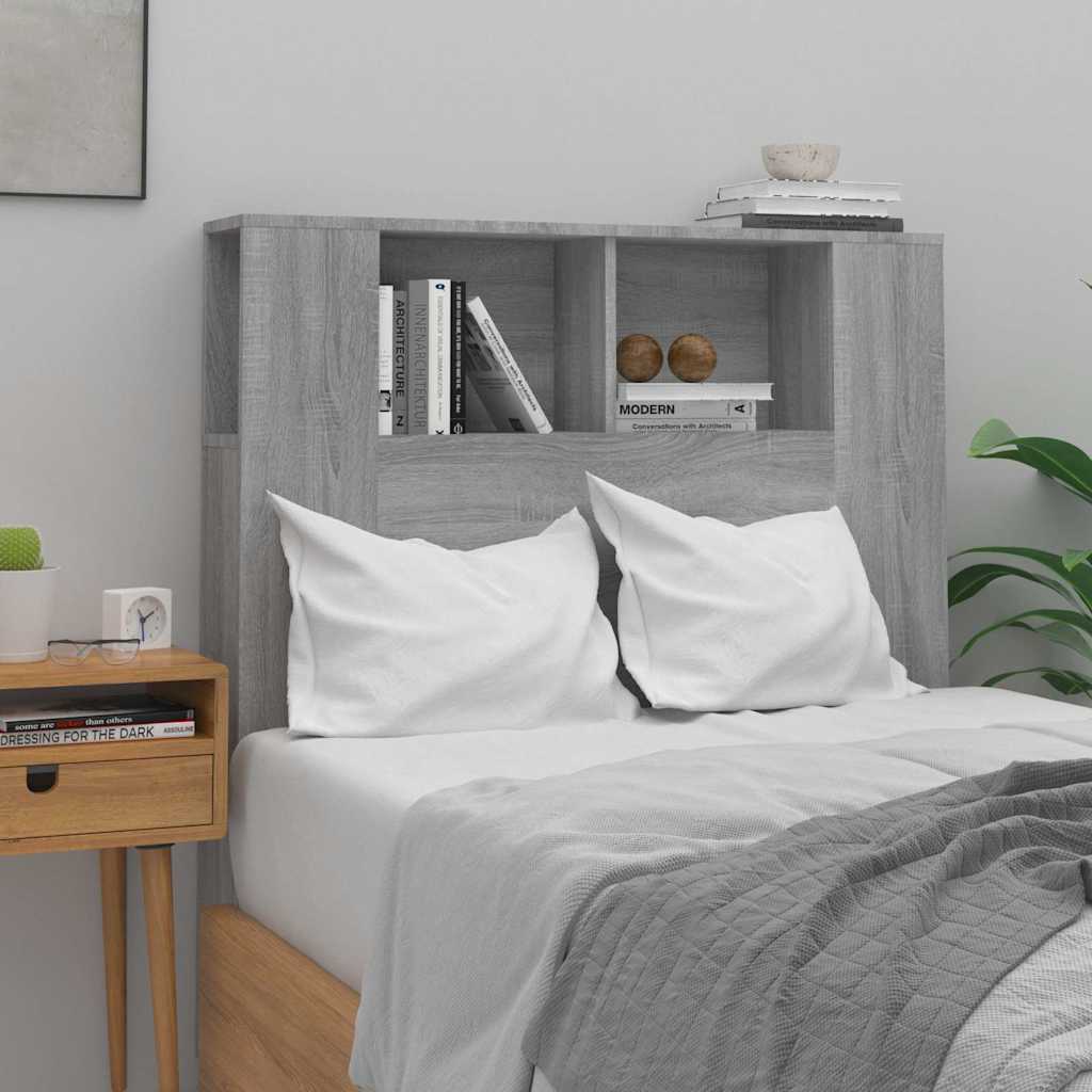 vidaXL Κεφαλάρι Με Αποθηκευτικό Χώρο Γκρι Sonoma 100 x 18,5 x 102,5 εκ