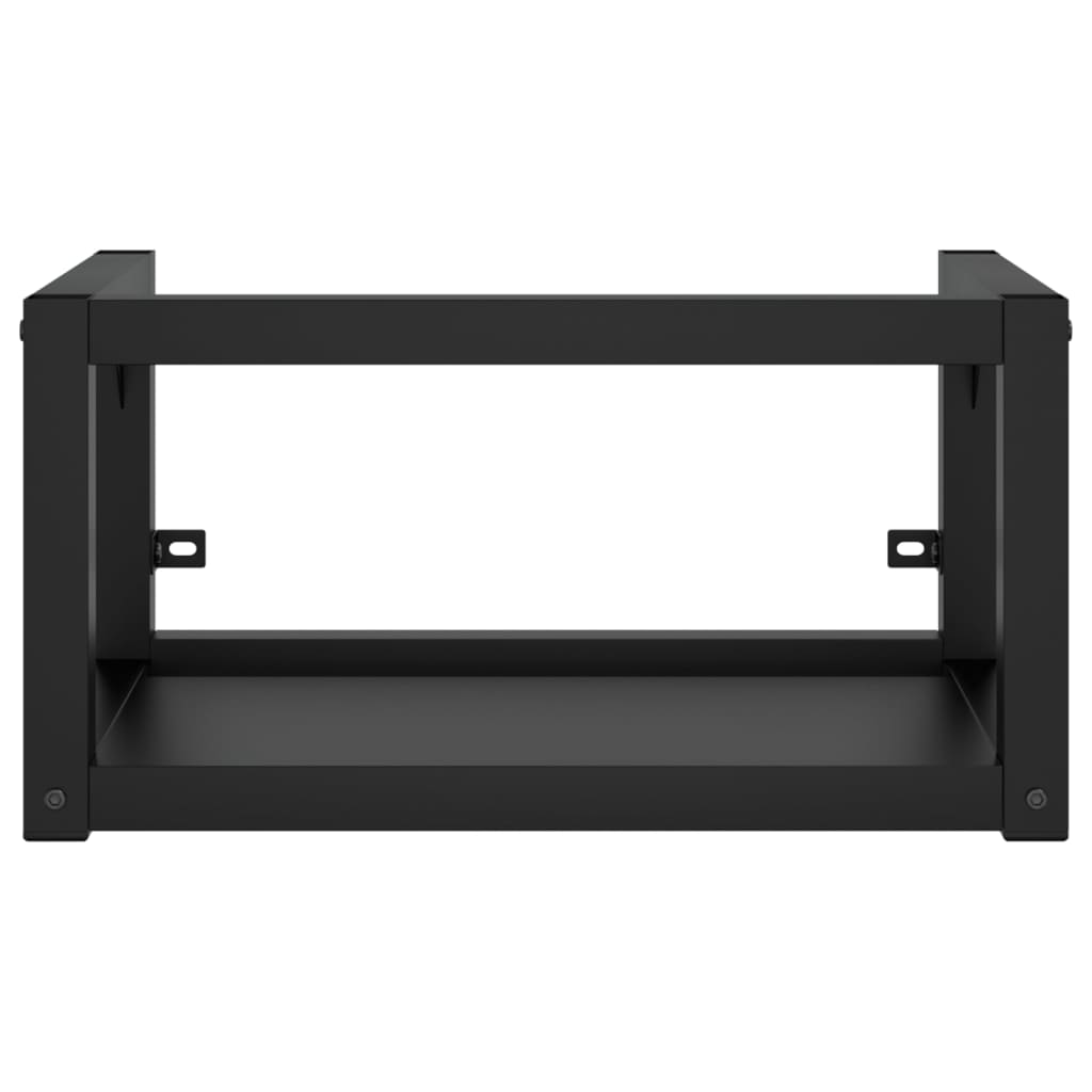 vidaXL Σκελετός Νιπτήρα Μπάνιου με Εντοιχισμένο Νιπτήρα Μαύρος Σίδερο