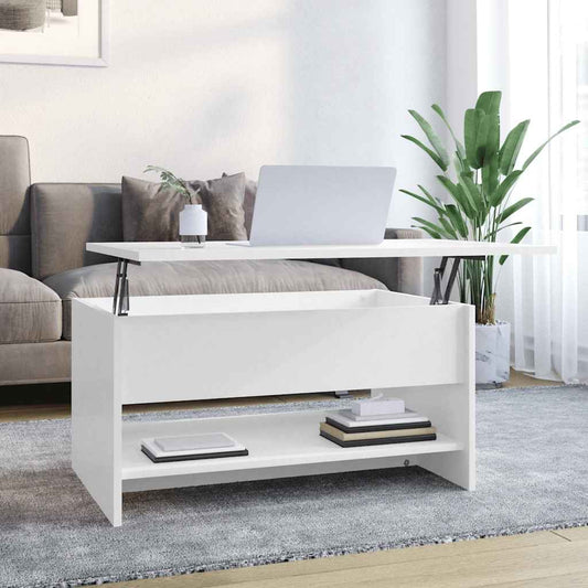 vidaXL Τραπεζάκι Σαλονιού Γυαλ. Λευκό 80x50x40 εκ. Επεξεργ. Ξύλο