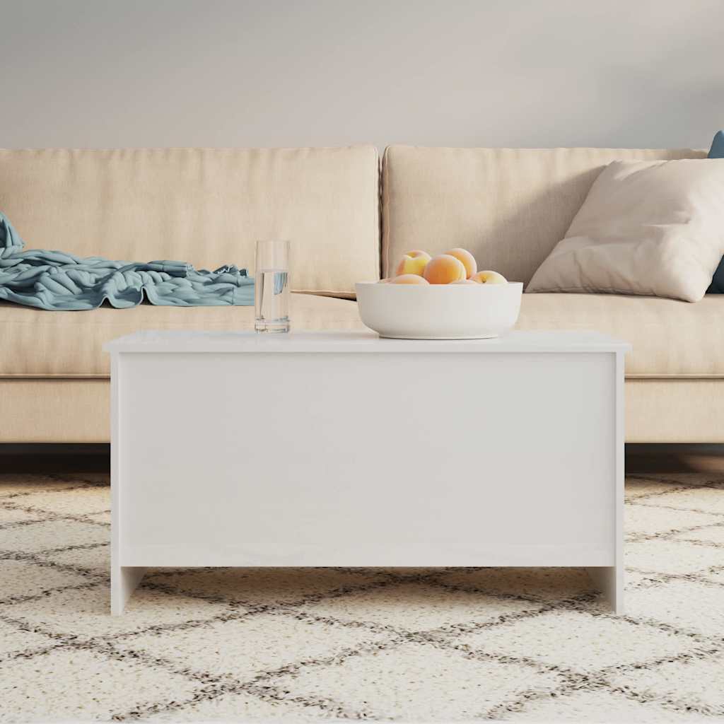 vidaXL Τραπεζάκι Σαλονιού Γυαλ. Λευκό 102x55,5x52,5 εκ. Επεξεργ. Ξύλο