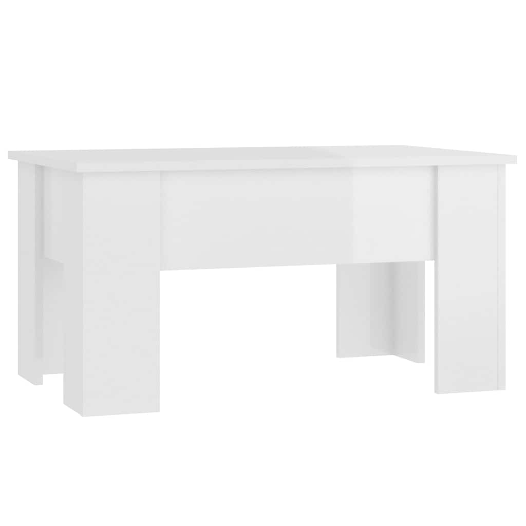 vidaXL Τραπεζάκι Σαλονιού Γυαλ. Λευκό 79x49x41 εκ. Επεξεργασμένο Ξύλο