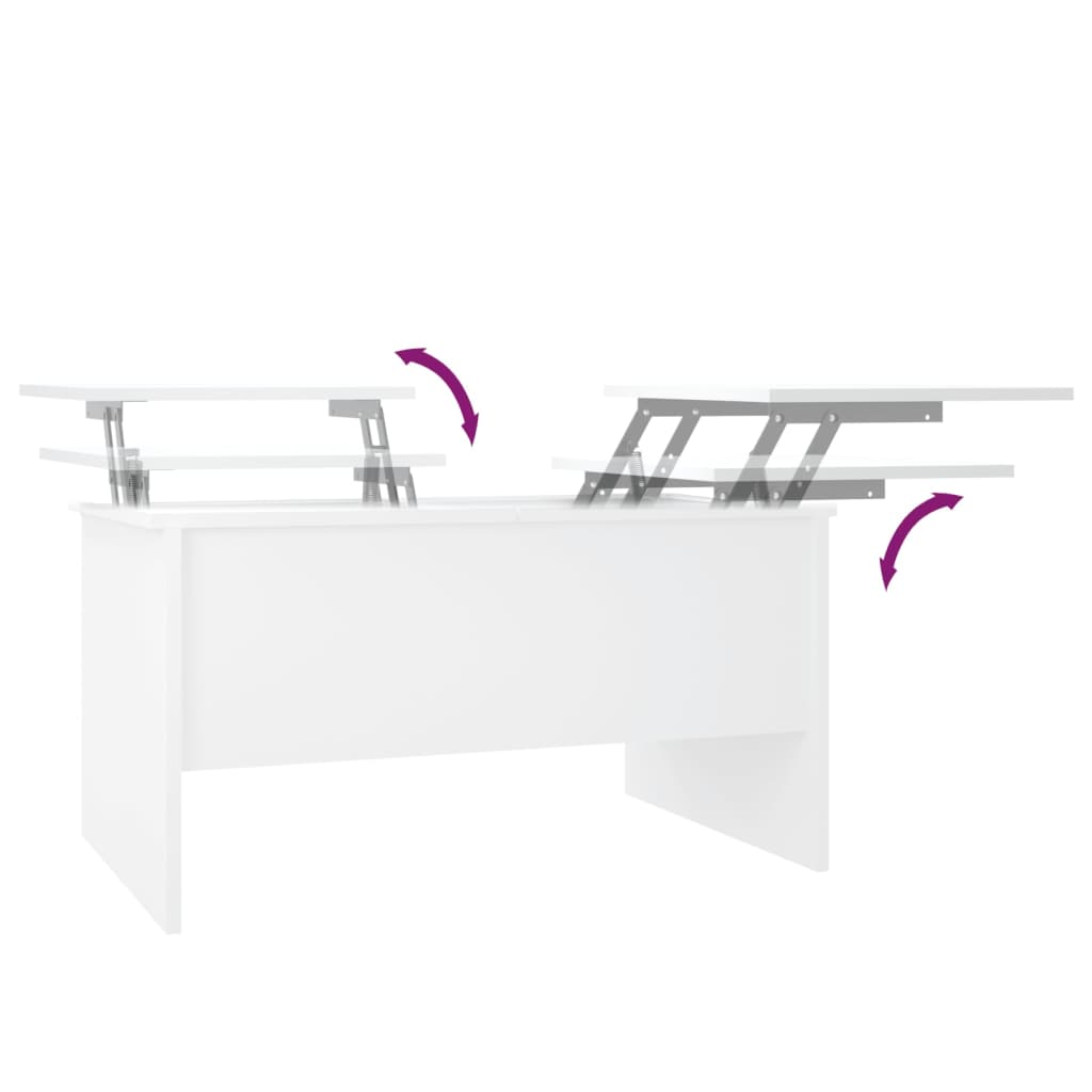 vidaXL Τραπεζάκι Σαλονιού Λευκό 80x50x42,5 εκ. Επεξεργασμένο Ξύλο