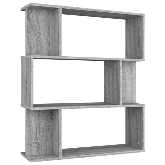 vidaXL Βιβλιοθήκη/Διαχωρ. Χώρου Γκρι Sonoma 80x24x96 εκ. Επεξεργ. Ξύλο