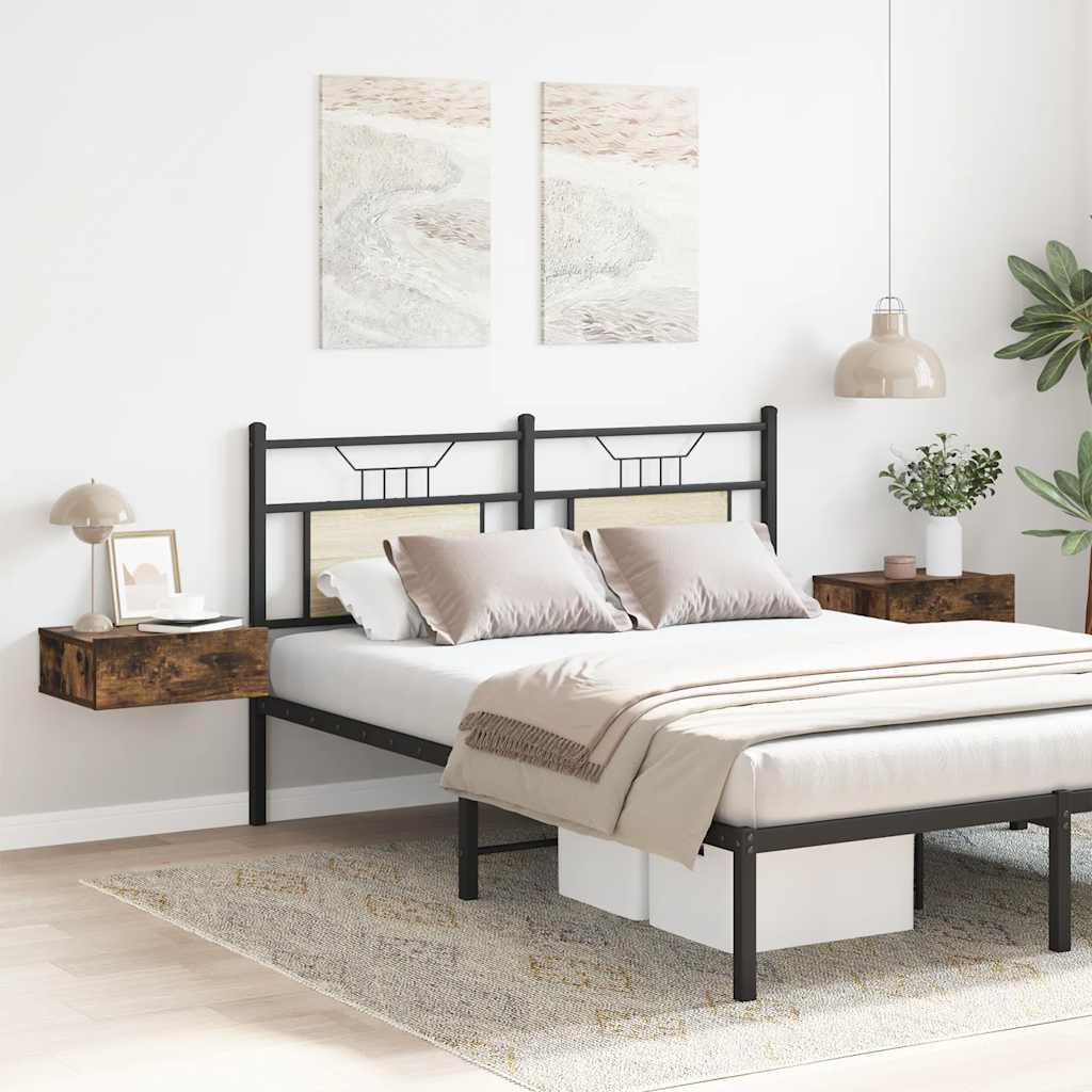 vidaXL Κομοδίνα Κρεμαστά 2 τεμ. Καπνιστή Δρυς 40x30x15εκ Επεξεργ. Ξύλο