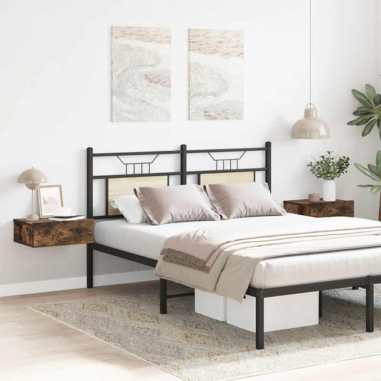 vidaXL Κομοδίνα Κρεμαστά 2 τεμ. Καπνιστή Δρυς 40x30x15εκ Επεξεργ. Ξύλο