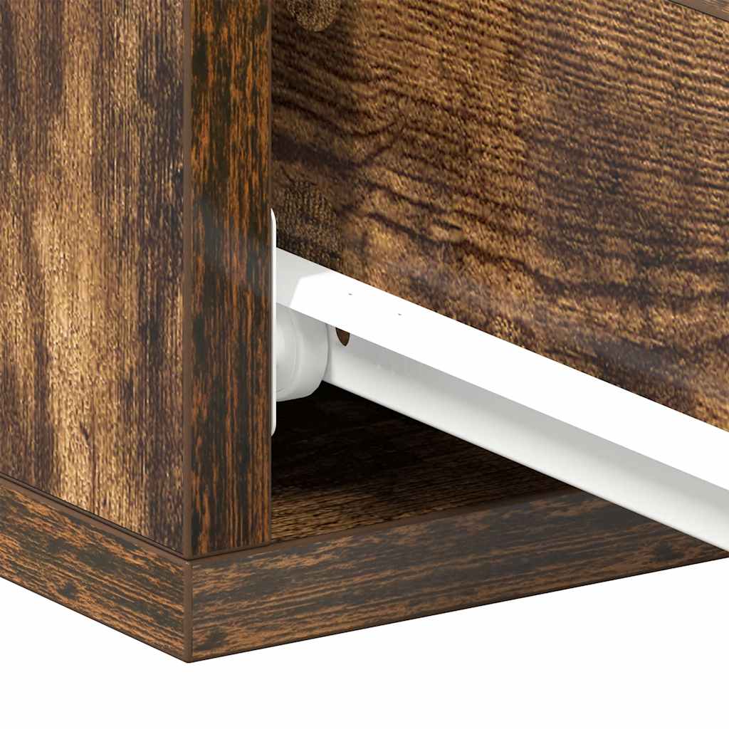 vidaXL Κομοδίνα Κρεμαστά 2 τεμ. Καπνιστή Δρυς 40x30x15εκ Επεξεργ. Ξύλο