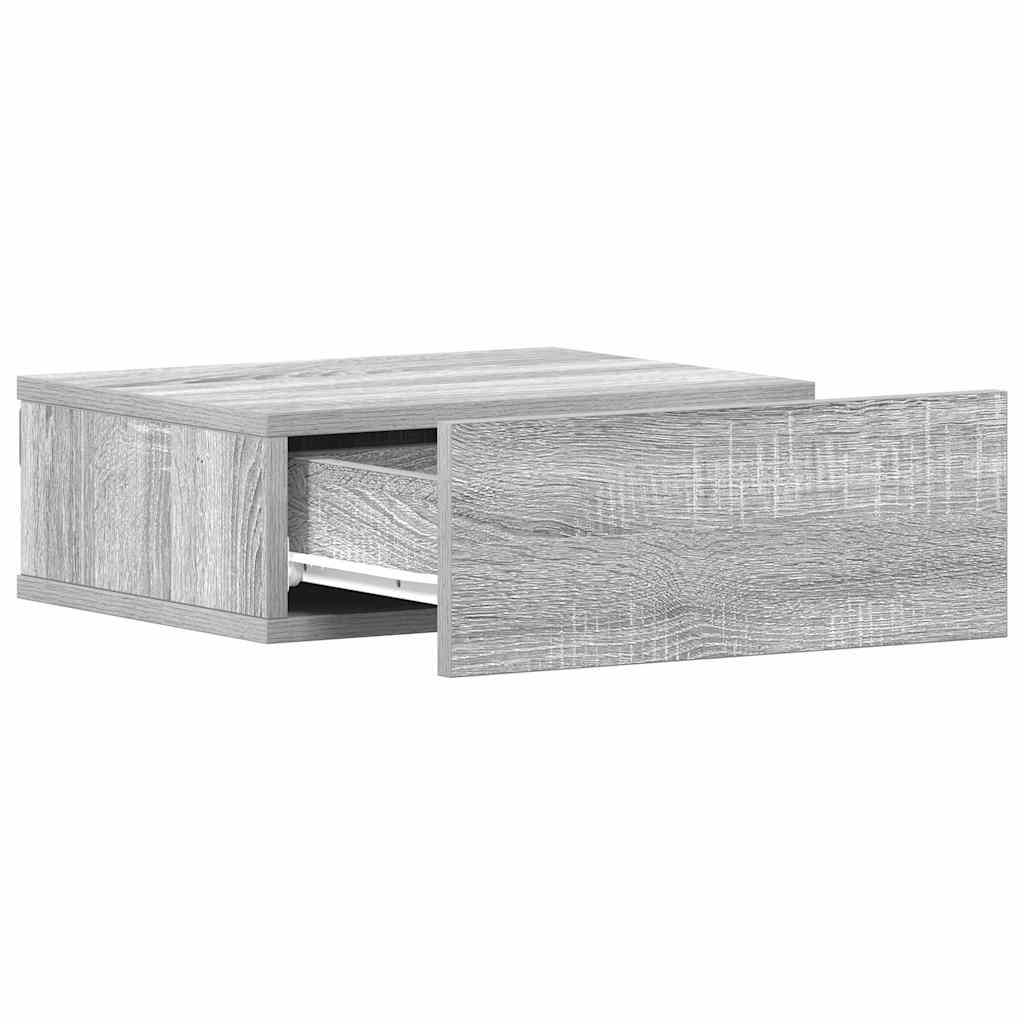 vidaXL Κομοδίνα Κρεμαστά 2 τεμ. Γκρι Sonoma 40x30x15εκ. Επεξεργ. Ξύλο