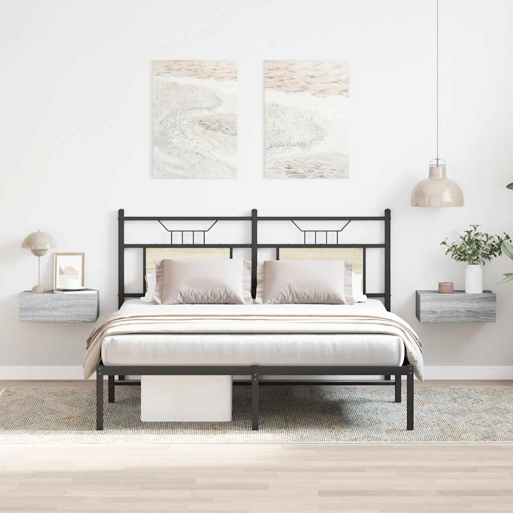 vidaXL Κομοδίνα Κρεμαστά 2 τεμ. Γκρι Sonoma 40x30x15εκ. Επεξεργ. Ξύλο