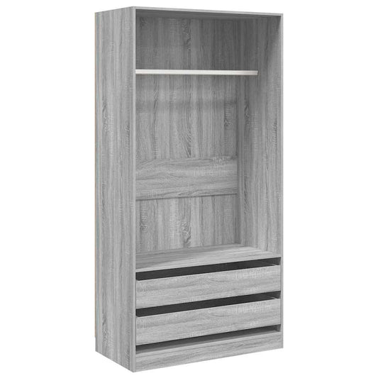 vidaXL Ντουλάπα Γκρι Sonoma 100x50x200 εκ. από Επεξεργασμένο Ξύλο