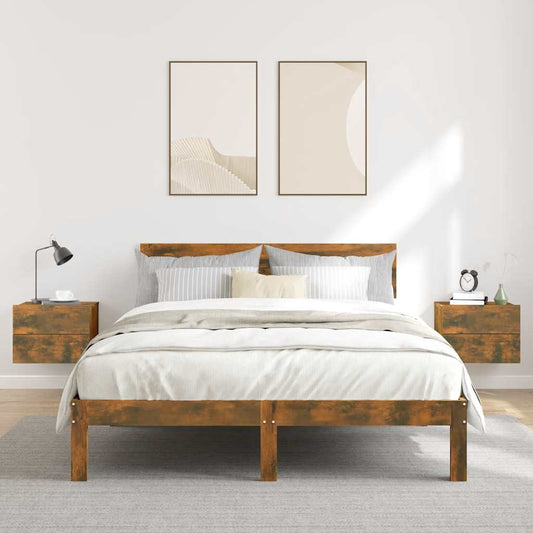 vidaXL Κομοδίνα 2 Τεμ. Καπνιστή Δρυς 40x30x30 εκ. από Επεξεργ. Ξύλο