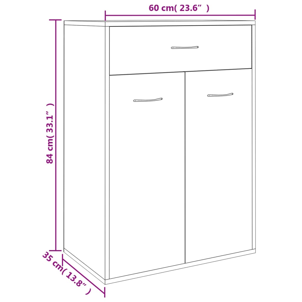 vidaXL Παπουτσοθήκη Καφέ Δρυς 60x35x84 εκ. από Επεξεργασμένο Ξύλο