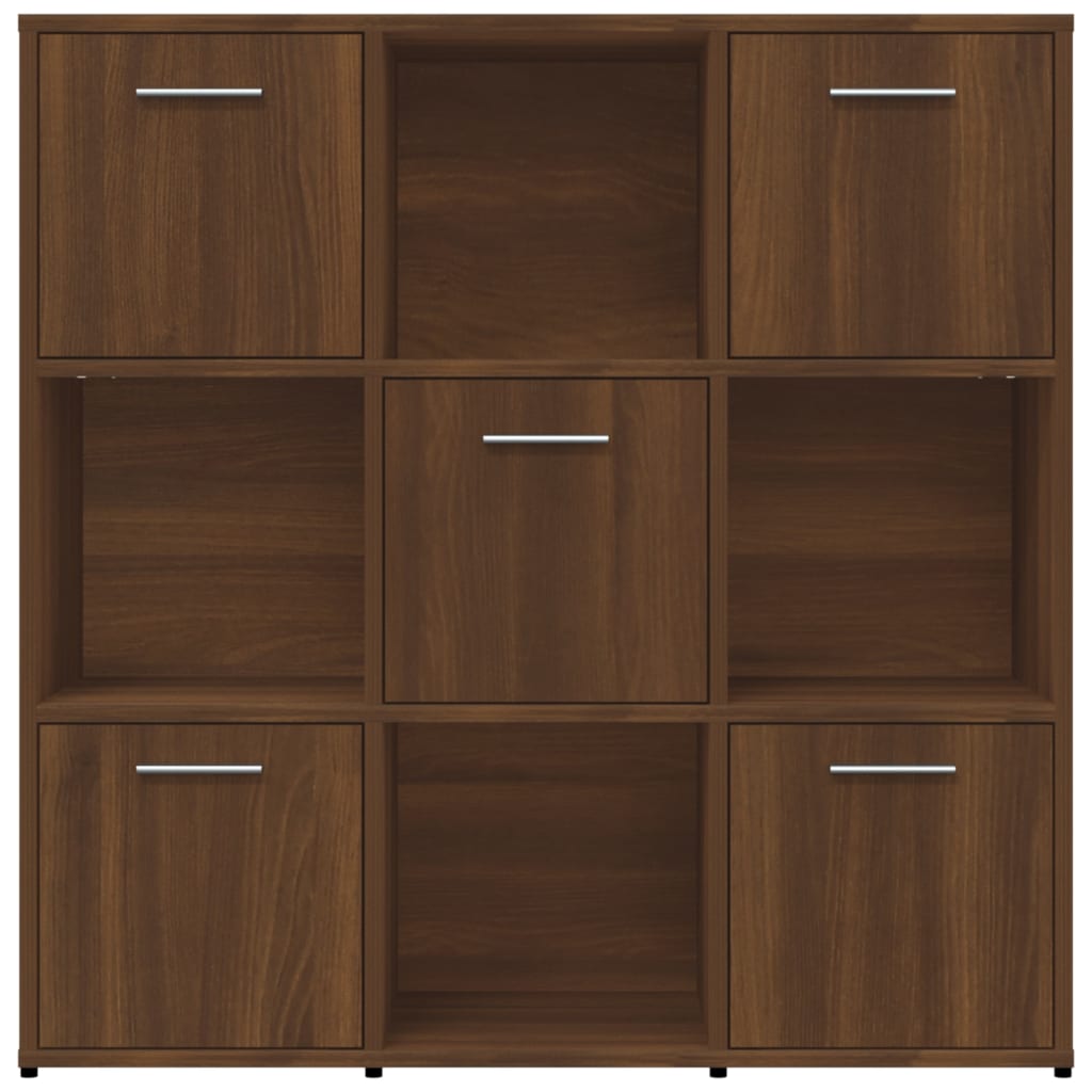 vidaXL Βιβλιοθήκη Καφέ Δρυς 90x30x90 εκ. από Επεξεργασμένο Ξύλο