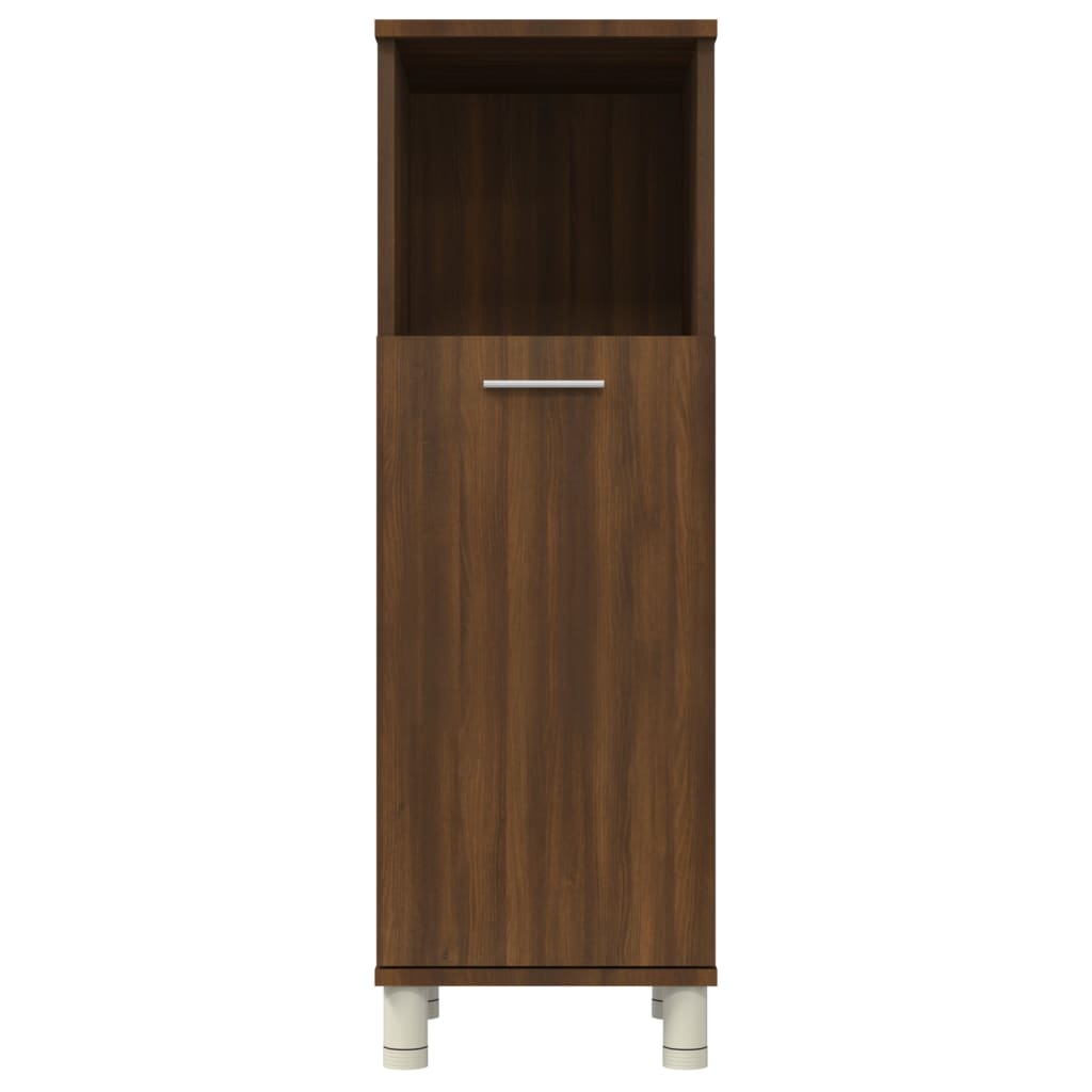 vidaXL Ντουλάπι Μπάνιου Καφέ Δρυς 30x30x95 εκ. Επεξεργασμένο Ξύλο