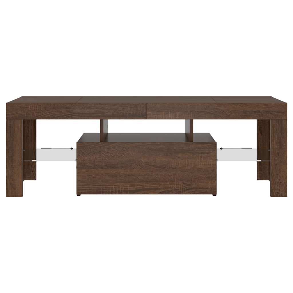 vidaXL Έπιπλο Τηλεόρασης με LED Καφέ Δρυς 120x35x40 εκ.