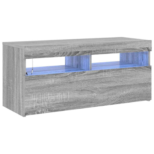 vidaXL Έπιπλο Τηλεόρασης με LED Γκρι Sonoma 90x35x40 εκ.