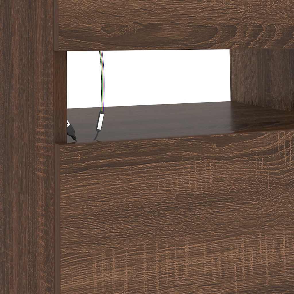 vidaXL Έπιπλο Τηλεόρασης με LED Καφέ Δρυς 90 x 35 x 40 εκ.