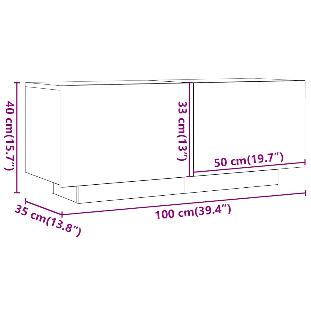 vidaXL Έπιπλο Τηλεόρασης Γκρι Sonoma 100x35x40 εκ. από Επεξεργ. Ξύλο