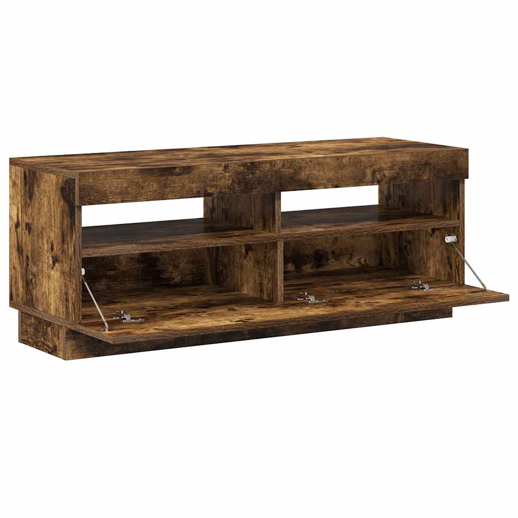 vidaXL Έπιπλο Τηλεόρασης με LED Καπνιστή Δρυς 100x35x40 εκ.