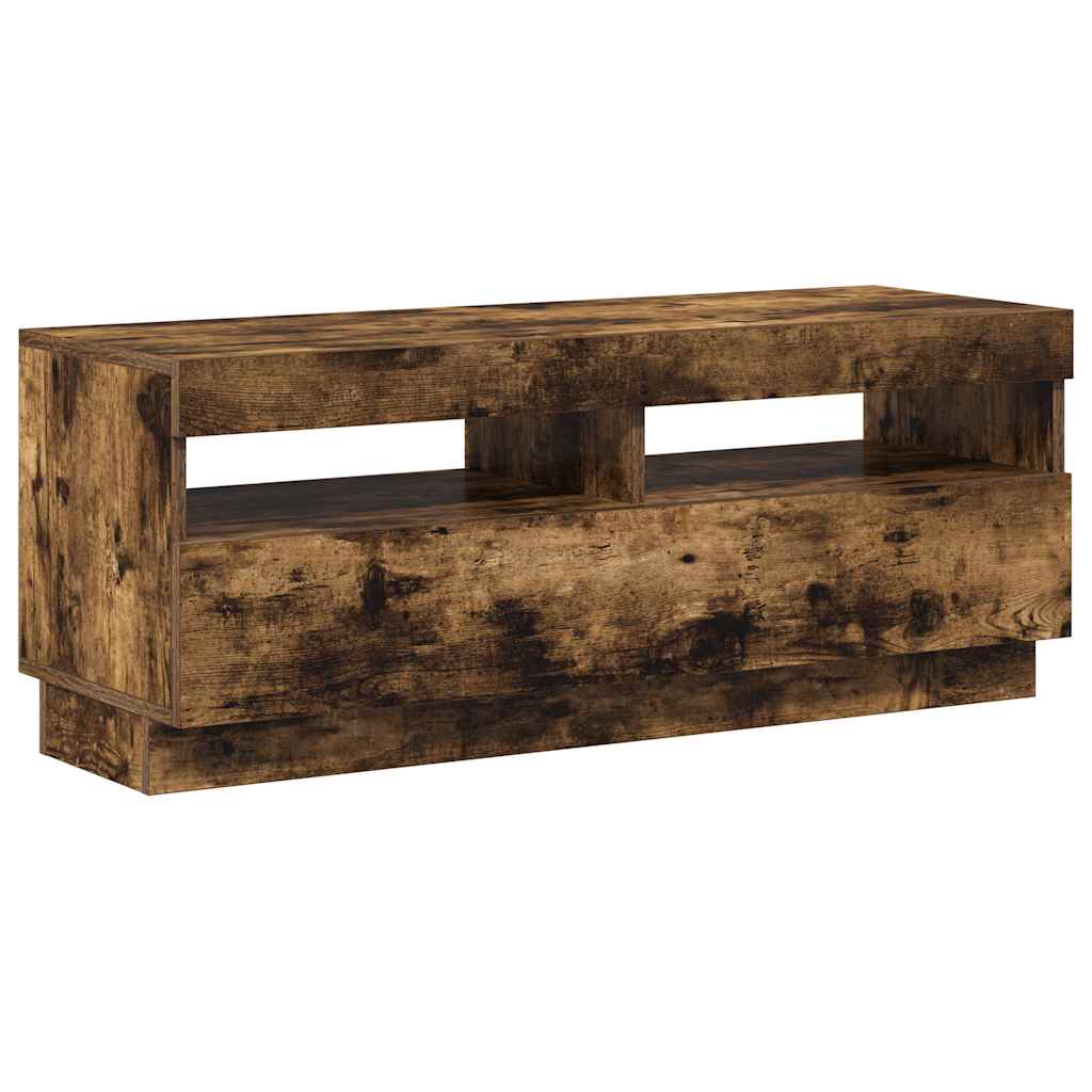 vidaXL Έπιπλο Τηλεόρασης με LED Καπνιστή Δρυς 100x35x40 εκ.