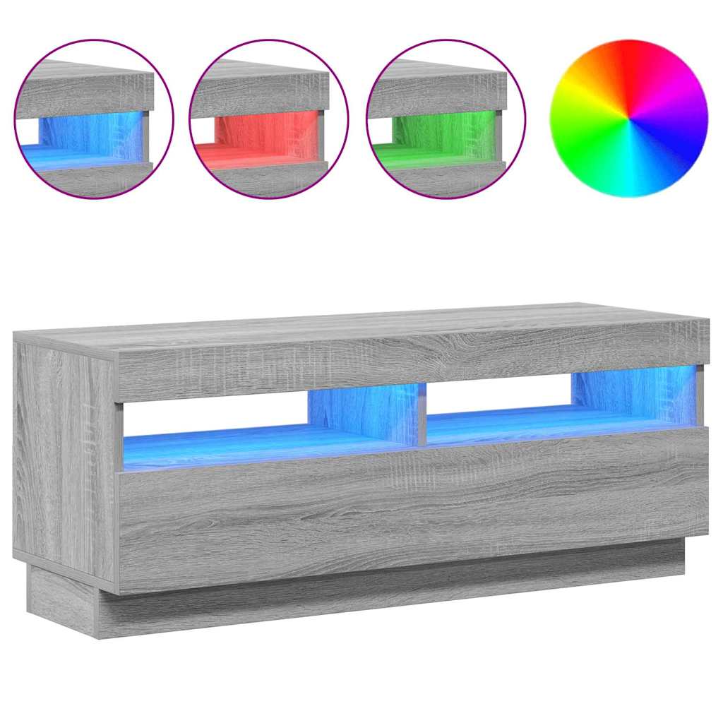 vidaXL Έπιπλο Τηλεόρασης με LED Γκρι Sonoma 100x35x40 εκ.