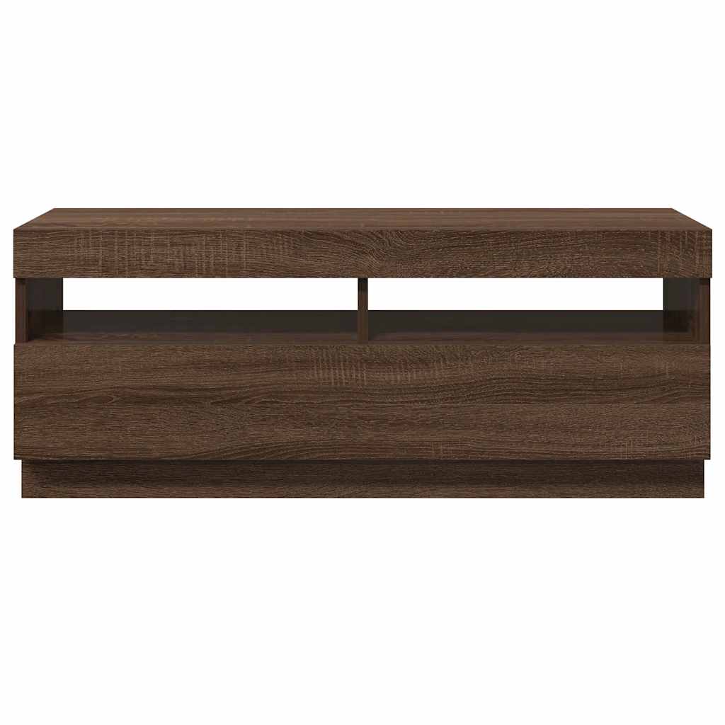vidaXL Έπιπλο Τηλεόρασης με LED Καφέ Δρυς 100x35x40 εκ.