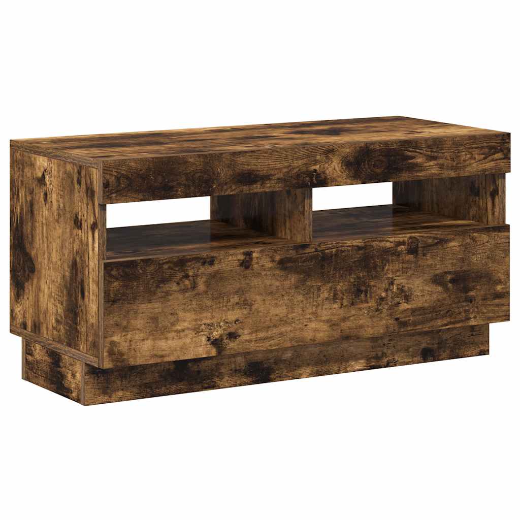 vidaXL Έπιπλο Τηλεόρασης με LED Καπνιστή Δρυς 80 x 35 x 40 εκ.