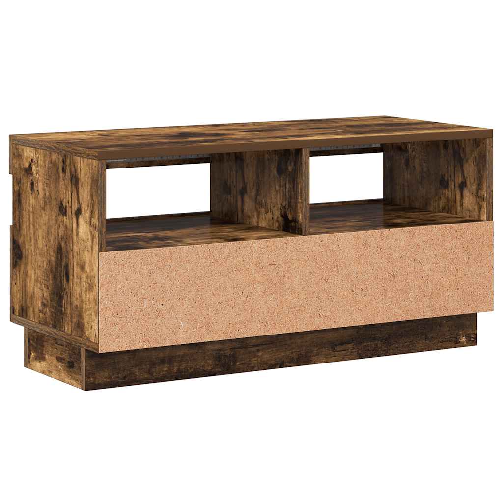 vidaXL Έπιπλο Τηλεόρασης με LED Καπνιστή Δρυς 80 x 35 x 40 εκ.