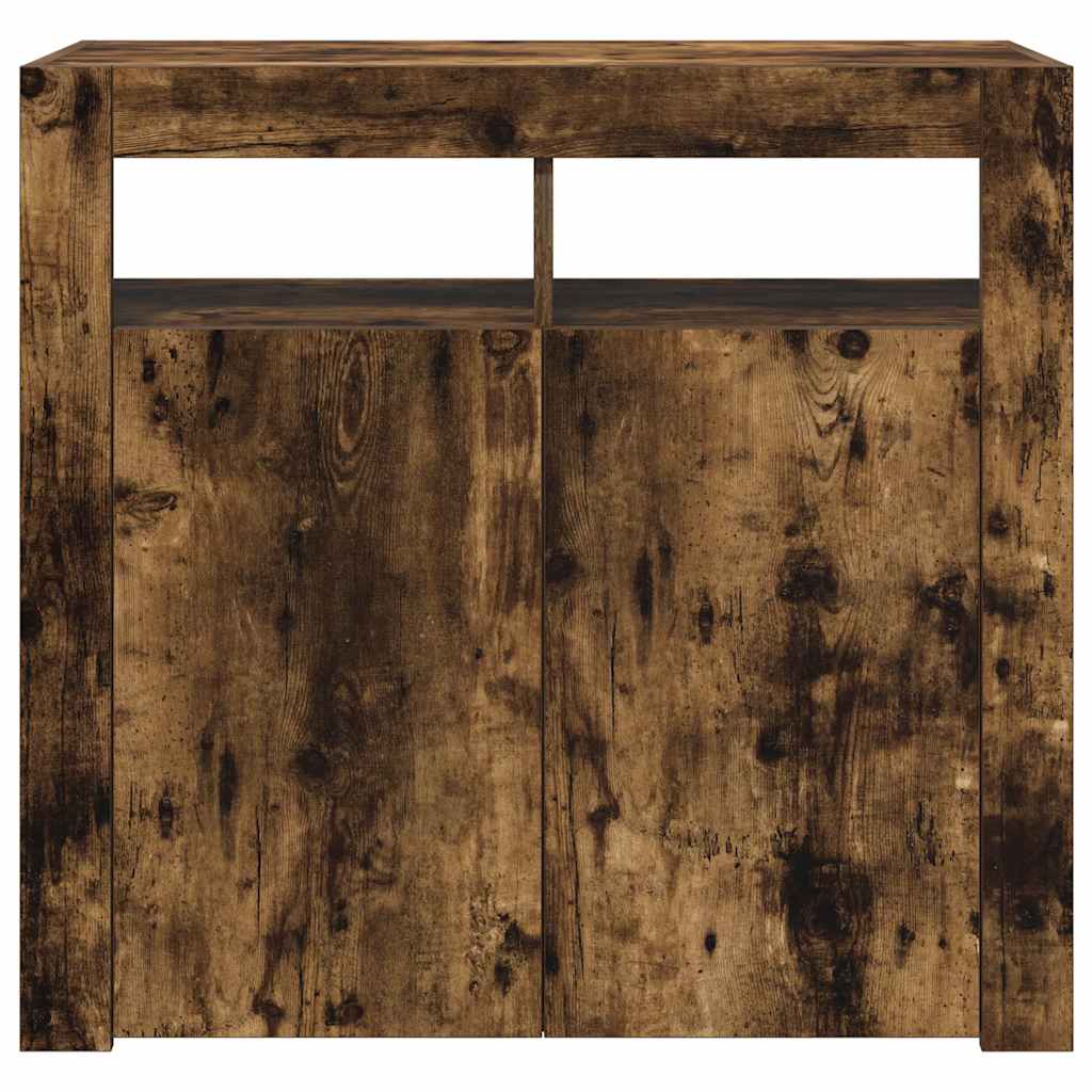 vidaXL Ντουλάπι με LED Καπνιστή Δρυς 80 x 35 x 75 εκ.