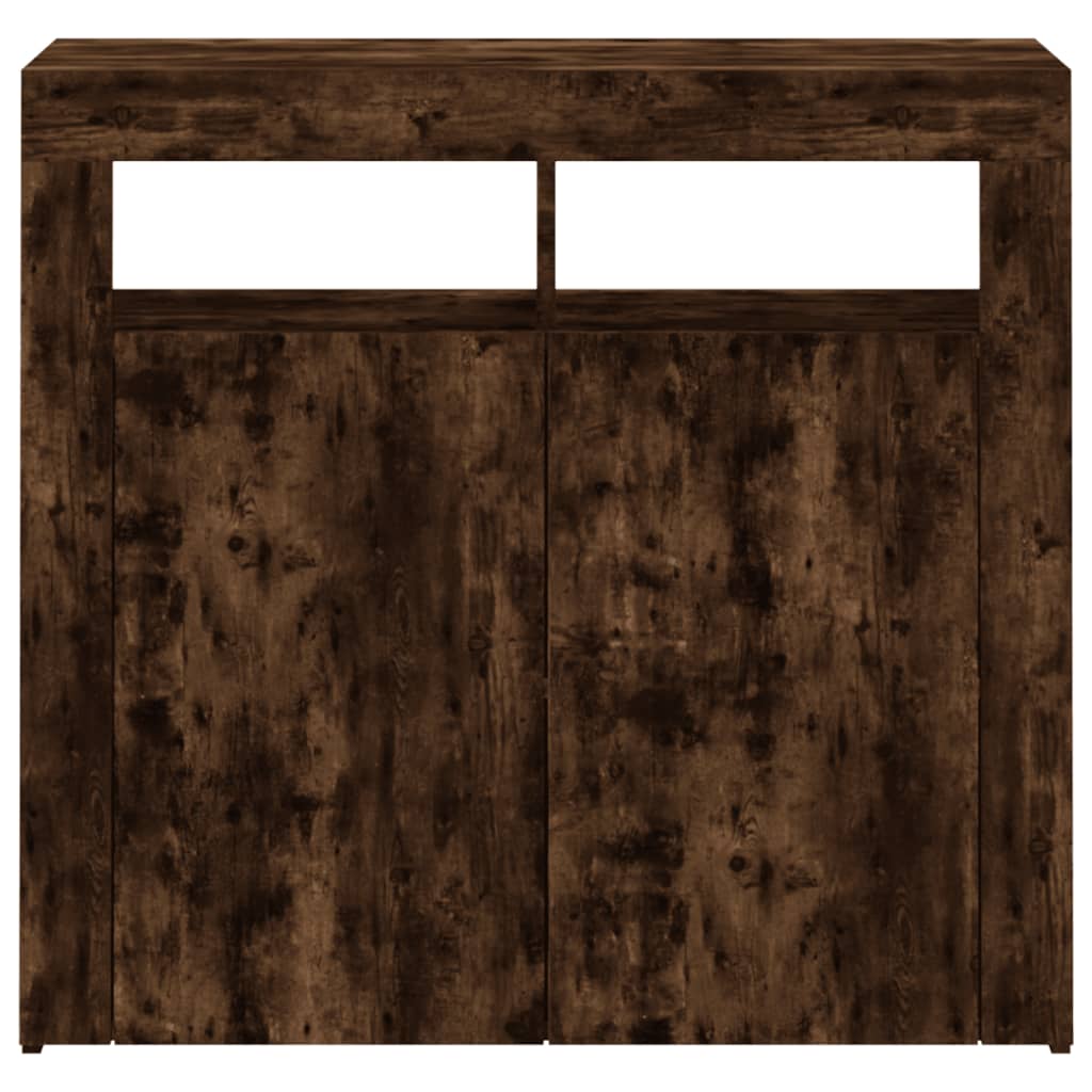 vidaXL Ντουλάπι με LED Καπνιστή Δρυς 80 x 35 x 75 εκ.