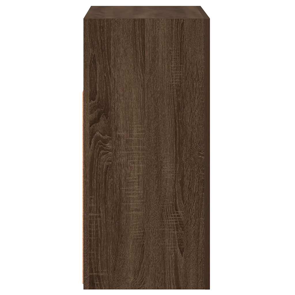 vidaXL Ντουλάπι με LED Καφέ Δρυς 80 x 35 x 75 εκ.