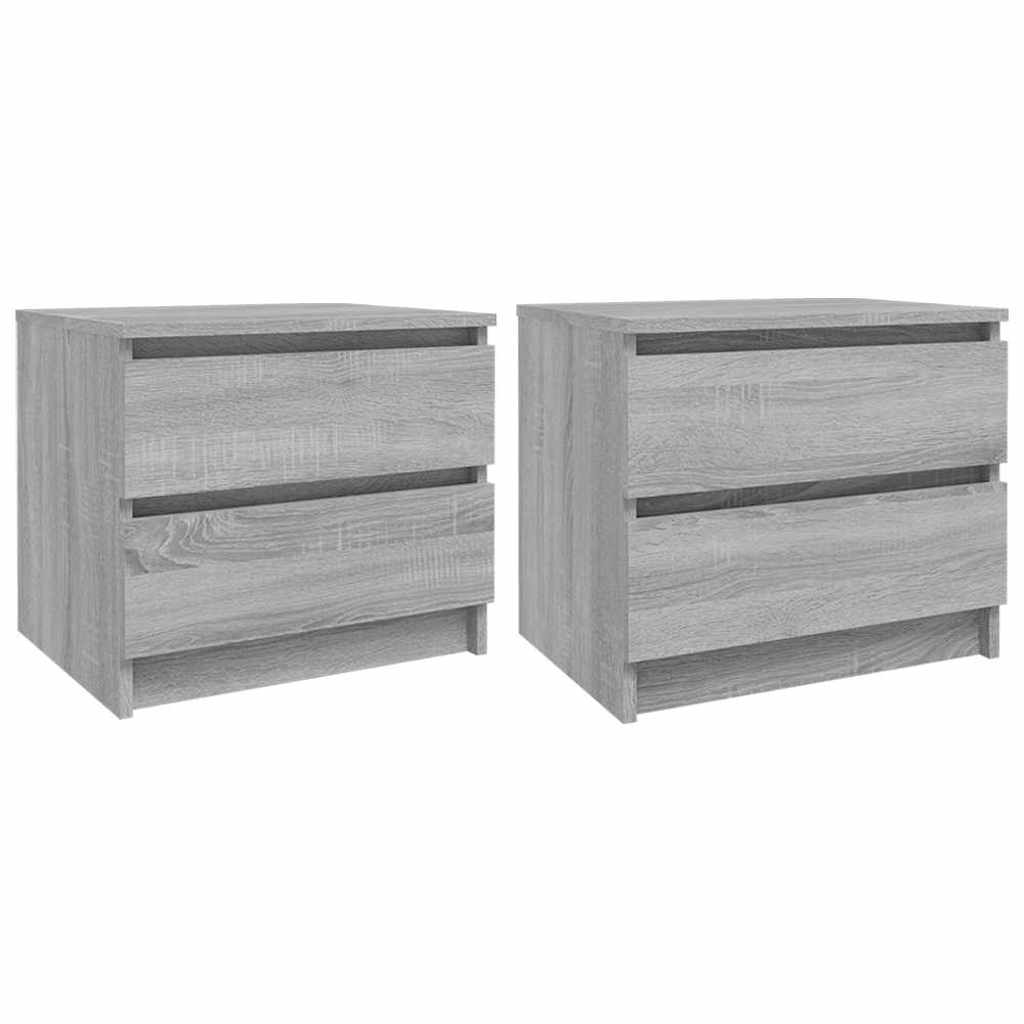 vidaXL Κομοδίνα 2 Τεμ. Γκρι Sonoma 50x39x43,5 εκ. Επεξεργασμένο Ξύλο