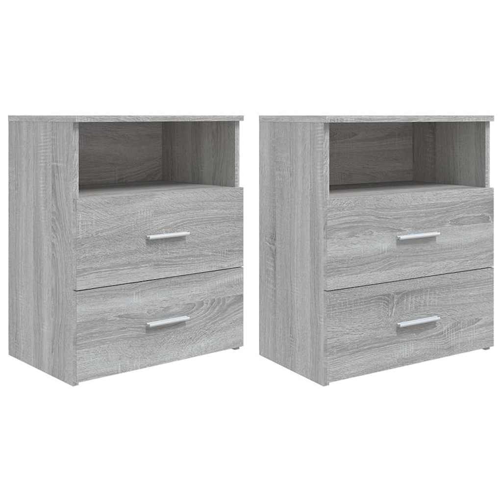 vidaXL Κομοδίνα 2 τεμ. Γκρι Sonoma 50 x 32 x 60 εκ.