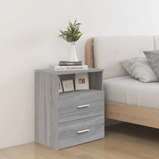 vidaXL Κομοδίνα 2 τεμ. Γκρι Sonoma 50 x 32 x 60 εκ.